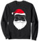 Hipster Weihnachtsmann Gesicht mit Hut Bart und Brille Weihnachten Sweatshirt