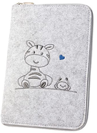 luxdag U-Heft Hülle mit Reißverschluss aus Filz (Farbe & Motiv wählbar) - Hülle für Kinderuntersuchungsheft & Impfpass - Organizer - Geschenk für werdende Mütter & Baby