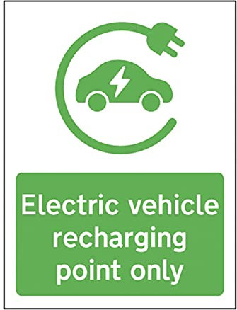 2 Pack Electric Vehicle Charging Sign 300mm x 400mm 1.2mm Recyclable Polypropylene