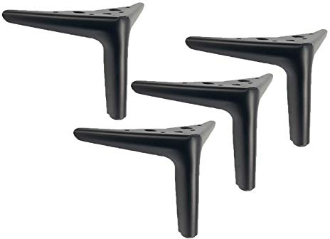 4 Furniture Legs Metal Furniture Feet Replacement Feet Furniture Support Legs Bed Legs Sofa Bedside Table Legs Workbench Legs,Hardware Furniture Accessories,12cm(Matt Black)