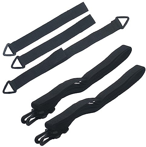 BODYA 5 correas fijas para paraguas grande al aire libre, protección contra el viento, banda fija para bloqueo de viento para jardín al aire libre, sombrillas voladizas ajustables color negro, Negro