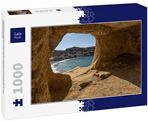 Lais Puzzle Beeindruckende römische Katakomben in den Sandsteinfelsen über dem Strand von Matala, Kreta, Griechenland 1000 Teile