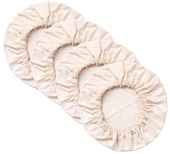 4- Pack Organic Food Bowl Covers Unbleached Reusable 100% Cotton Stretchy Cloth Bowl Covers ~ XXL
