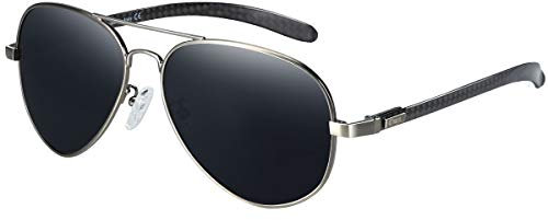 DUCO Sonnenbrille Polarisierte Herren Damen Unisex Metallrahmen Vintage UV400-Schutz Sonnenbrillen 3025S (Grau)