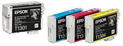 Epson T1301 schwarz + T1306 Cyan, Magenta, gelb Original Tintenpatronen für StylusOffice BX320, BX525, Workforce WF3010, WF7525