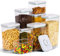 Uamector Pop Container Sets, 8-Piece Airtight Food Storage Containers, BPA-Free Air Tight Stackable Dry Cereal Container, Pantry Organization and Storage Cereal Snack Sugar Coffee