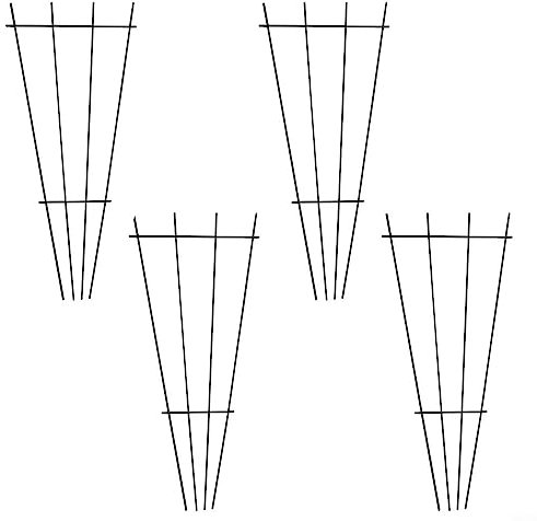 4PCS Plant Support Stakes Metal Trellis For Potted Climbing Plants, Plant Support Frame For Garden Flowers Vine Ivy Tomato Peony Monstera Hydrangeas Roses Vegetables
