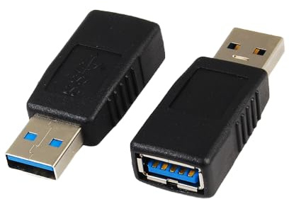 PremiumCord Adaptador USB A Macho a USB A Hembra M/F, supervelocidad 5 Gbps, Conector USB Tipo A, protección de Macho, Color Negro