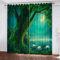 GIOVIA 3D Wald Vorhang Abdunkelnde Mond Sternenhimmel Polyester Vorhänge mit ösen 2er Set Gardinen Blickdicht Verdunkelungs Geräuschreduzierung für Schlafzimmer Wohnzimmer B 234 X H 137 cm