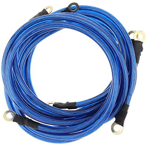 DriSentri 5 Point Car Universal Earth Ground Cables Grounding Wire System Kit High Performance Improve Power for Car Truck, Blue
