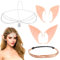 Elfenohren Set, 2 Paar Halloween Elfen Ohren, Pixie Ears Soft Pointed Fairy Ears Haarband und Kristall Prinzessin Krone Stirnband, Elfen Ohren für Cosplay Karneval Party Fasching Kostüm Zubehör