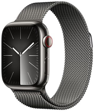 Apple Watch Series 9 (GPS + Cellular) - Caja de Acero Inoxidable en Grafito de 41 mm - Pulsera Milanese Loop en Grafito