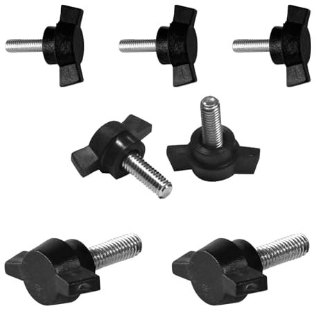 Evotrade Volantino a Farfalla a 2 Alette Con Perno Filettato in Abs Nero Perno a Scelta M4-M5-M6 (M5-50pz)