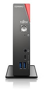 Fujitsu ESPRIMO G7012A Desktop AMD Ryzen™ 5 PRO 5650U 8 GB DDR4-SDRAM 256 GB SSD Windows 11 Pro Mini PC Black, Red