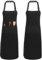 GIOVARA Kochschürze herren 2 Pack schürze schwarz, Grillschürze für männer, Kittelschürze damen Verstellbare mit 3 Taschen Latzschürze für Männer und Frauen 90 x 70cm (Baumwolle)