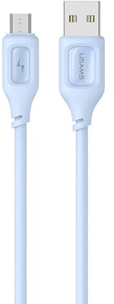 P4Y Silicone Câble de charge et de données Micro USB 2A, 480Mbps renforcé, résistant aux pliures 1m bleu US-SJ620 - Moe series