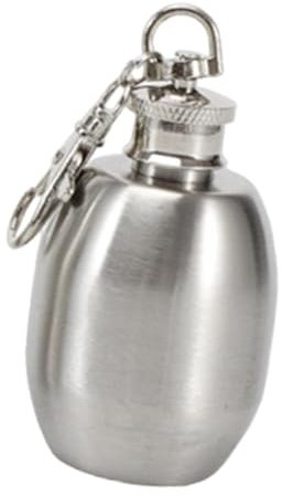 harayaa Frasco de acero inoxidable, frasco de cadera, jarra de 1, botella de bebida, Mini llavero portátil para mochilero al aire libre, barbacoa, viaje, frasco