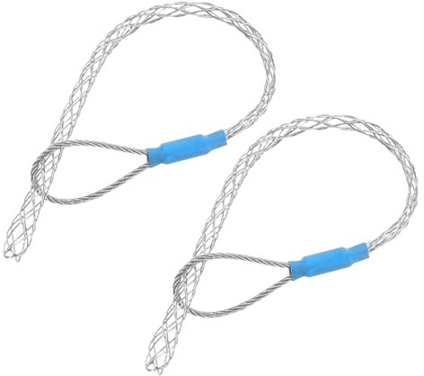 QUARKZMAN Ferrule per Tiracavi per Cavi 4-6mm Blu 22mm,0,07 Piedi Calza Tiracavi in Rete Filo Acciaio Zincato a Singola Testa Copertura Liscia,2pz