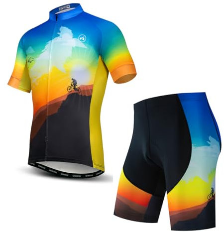 Herren Radtrikot Set Fahrradbekleidung Sommer Kurzarm Fahrradbekleidung, Cf0062-1n, L
