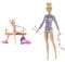 Barbie Gymnastics Doll & Accessories, Playset with Blonde Fashion Doll, C-Clip for Flipping Action & Rhythmic Gymnast Blonde Doll (12-in/30.40-cm) with Colorful Metallic Leotard, 2 Clubs & Ribbo