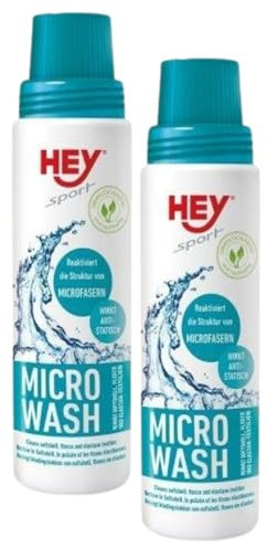 RL24 Hey-Sport - Micro-Wash | Mikrofaser-Waschmittel für Funktionskleidung & Fleece | textil- & farbschonendes Sport-Waschmittel | reinigt porentief | Outdoor-Waschmittel | 2 x 250 ml (2er Set)