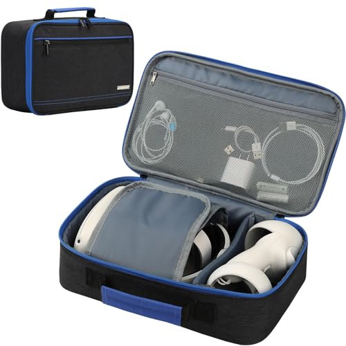 BGTREND Tragetasche kompatibel mit Oculus Meta Quest 3/Quest 2/Vision Pro, VR Gaming Aufbewahrungstasche mit abnehmbaren Fächern für Elite Strap, VR Headset, Touch Controller und Zubehör
