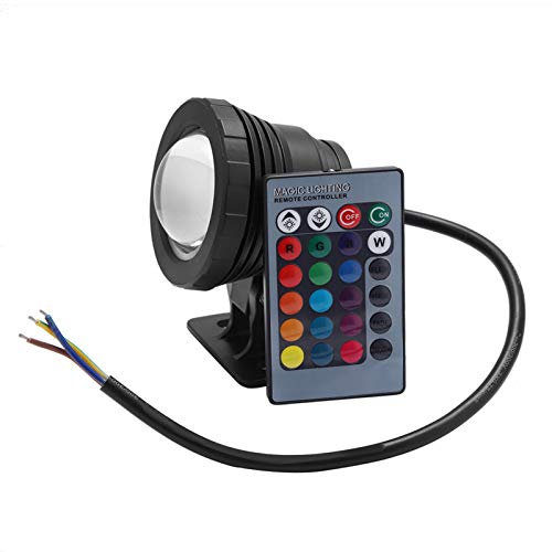 Luces LED para Piscina con Control Remoto, Luz De Piscina LED Impermeable para Exteriores RGB De 5W, Lámpara De Jardín con Control Remoto 110V-240V(Black) 110‑240V