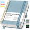 RETTACY Notizbuch A4 kariert, Bullet Journal mit 100 g/m² Dickem Papier, 150 Blatt, Collegeblock für Büro und Schule, Lederhülle, Grau-Blau, 21 cm x 29.7 cm