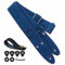 Nefelibata Gitarrengurt, 2 Vollnarbenleder-Gitarrengurt mit Plektrumtasche für Bass-, Elektro- und Akustikgitarre, mit Plektren, Gurtknopf und Gurtschloss (Haze Blue)