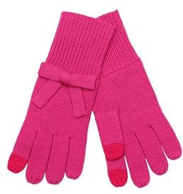 kate spade new york Women's Solid Bow Glove, Marker Pink, One Size