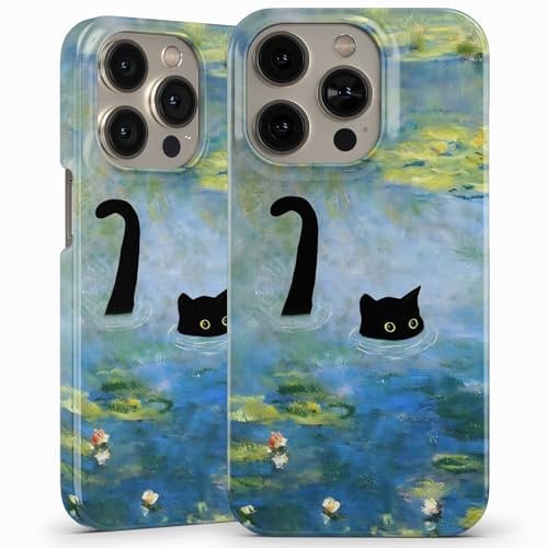 AIGAT Van Gogh Funny Cat Parody Meme Full Print Hard Case Cover for iPhone 16 15 14 13 12 11 Series Models - Design 3