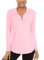 Akiooue Long Sleeve Yoga Tops, Gym & Sports Tops for Women - Light Pink