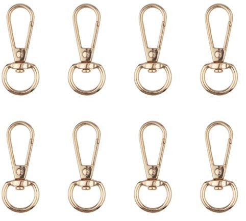 XENQITO 8pcs Mosquetón Gancho con Giratorio, Anillas Giratorias, Llavero de Oro, Cierres Ganchos para Llaveros, Mosquetónes de Llavero, para Cartera Crossbody Bolso de Cuero Bolsos DIY Accesorios
