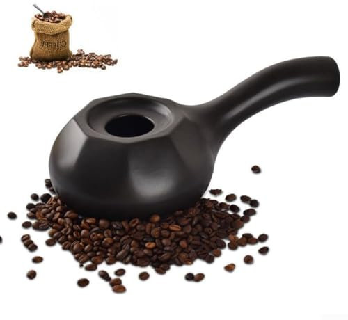 Macchina per tostare il caffè in ceramica per uso domestico, pratico tostatore per chicchi di caffè con manico esteso, strumento per la cottura del caffè per la cottura fai da te in cucina di caffè,