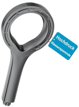 Duschkopf mit Hochdruck und Wassersparen Design, Wassersparender(60%) Hochdruck(220%) Handbrause mit Mist Spray Einzigartiger sternringförmiger Grau