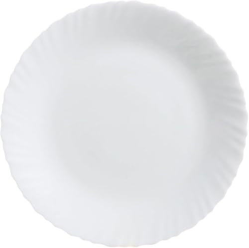 Best House | Opalware Dinner Plates Round | 6 Pcs | 10.5/26.5 cm | White | Microwave, Oven, and Dishwasher Safe, Scratch Resistant Modern Dinnerware Dish Set