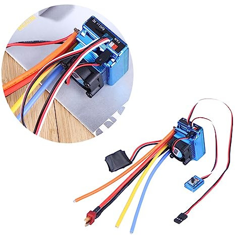 BUGUUYO Contrôleur Esc sans Balais 120 a pour Voiture Rc 1:10/1:8, Compact Et Haute, pour Bateaux Et Camions Télécommandés