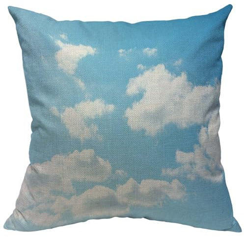 TKS MITLAN Kissenbezug mit blauem Himmel und weißen Wolken, dekorative Dekokissen, Bauernhaus-Dekoration für Zuhause