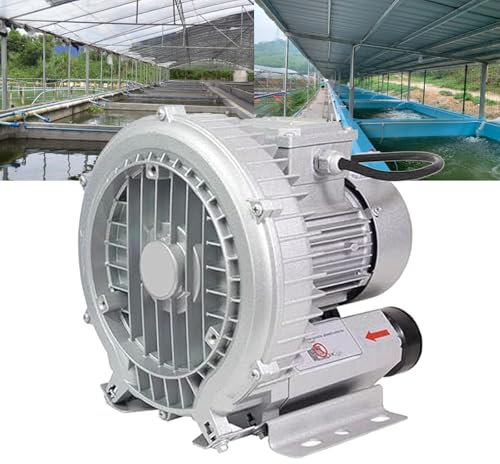 DSeenLeap Ringgebläse, 120 W – 1100 W Aquariumgebläse, zum Blasen oder Saugen von Luft zur Abwasserbelüftung im Aquarium oder Fischteich (750 W/1,01 PS)