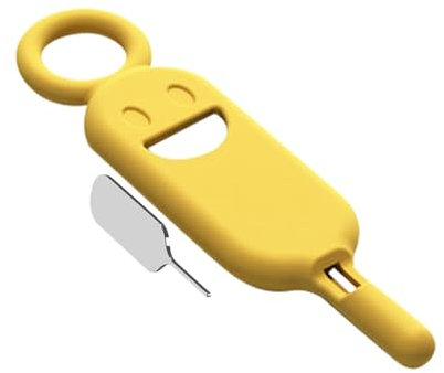 Spilla per espulsore per la rimozione delle carte chiave, spilla per espulsione della carta Sims, strumento di rimozione Simcard, spilla per scheda Simm con custodia in silicone per portachiavi,