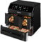 Ometa Supreme 8.5L Dual Zone Air Fryer with 12 Inch Pizza Oven Tray & Function 8-in-1 Cooking Modes, Visible Window & Light, Non-Stick, Dishwasher Safe, Black Stainless Steel Next-Gen