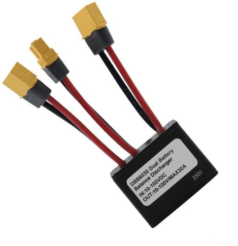 Getdoublerich 30A Dual Battery Parallel Module With Connectors - 10-100V Lithium Bike Conversion Kit For Ebike Range Extension & Power Balancing