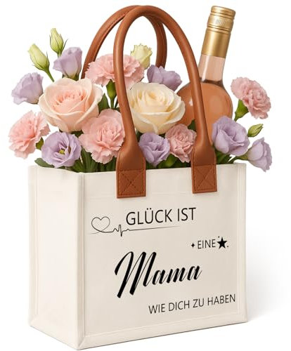 EKKONG Mama Geschenk Einkaufstasche, Tasche Personalisiert Mit Spruch, Geburtstagsgeschenk für Mama, Geschenk für Mutter zum Geburtstag, Muttertag, Weihnachten, Wiederverwendbare