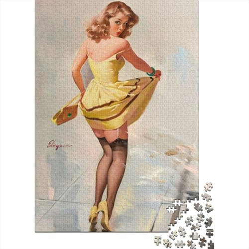 Gil Elvgren Museums 1000 Stück Puzzle Für Erwachsene Puzzlespiel 1000 Teile Große Pin-up Puzzles Lernspiel Spielzeug Geschenk Für Die Wanddekoration