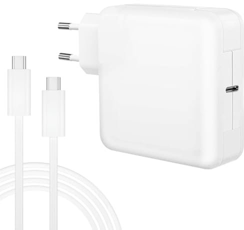 Cargador Mac Book, 96W Cargador USB C Adaptador Portátiles para Mac Book Pro 16/15/14/13 Pulgadas, Nuevo Mac Book Air 13'' 2020/2019/2018, iPad Pro 12,9/11 Pulgadas, Cargador USB C a C de 1.8M