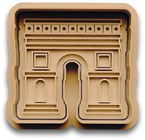 Keksausstecher Triumphbogen – zweiteilig aus PLA – Motiv-Ausstecher Arc de Triomphe für Paris Fans – Fondant, Teig, DIY Geschenkidee Frankreich