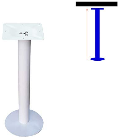 Base de table en métal pour tables de bistrot rondes réglables en hauteur - Pieds robustes - Blanc - 110 cm - Parfait pour café, salon et tables basses - 1 pièce