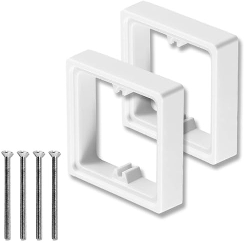 Single Socket Spacer 20mm, Electrical Outlet Extender Box with 40mm Screws, Light Switch Spacer, Switch Spacer Box for Home Office School Wall Installation (2set - Single Socket Spacer 20mm)