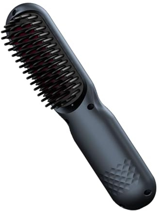 Glättbürste | Negative Ionen, schnelle Erwärmung – tragbare Glättbürste kabellos | für Frauen, Volumen, Anti-Frisottis, langes und kurzes Haar, Zuhause und Reise
