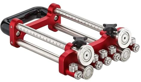 ASHATA Blechrolle, Schräglagerdesign für 0-100° Biegung ohne Kratzer, mit Einstellbarer Imperialer Tiefenlehre, für Metalldach Schnappverschlussplatten, Traufbögen 7mm Bis 180mm